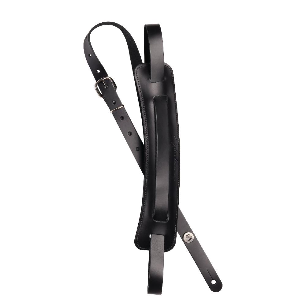 D'Addario x John Lennon: Signature Strap - Black Leather w/ Pad 1