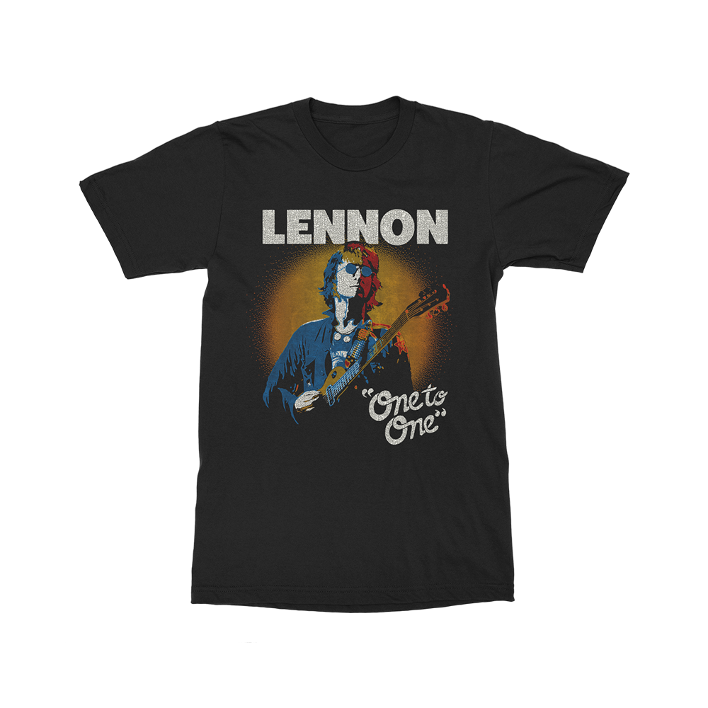 Tシャツ・カットソー RONRON I LUV RR OVER FIT T SHIRT BLACK RR25BST4289BK One to One Black T-Shirt - John Lennon Official Store