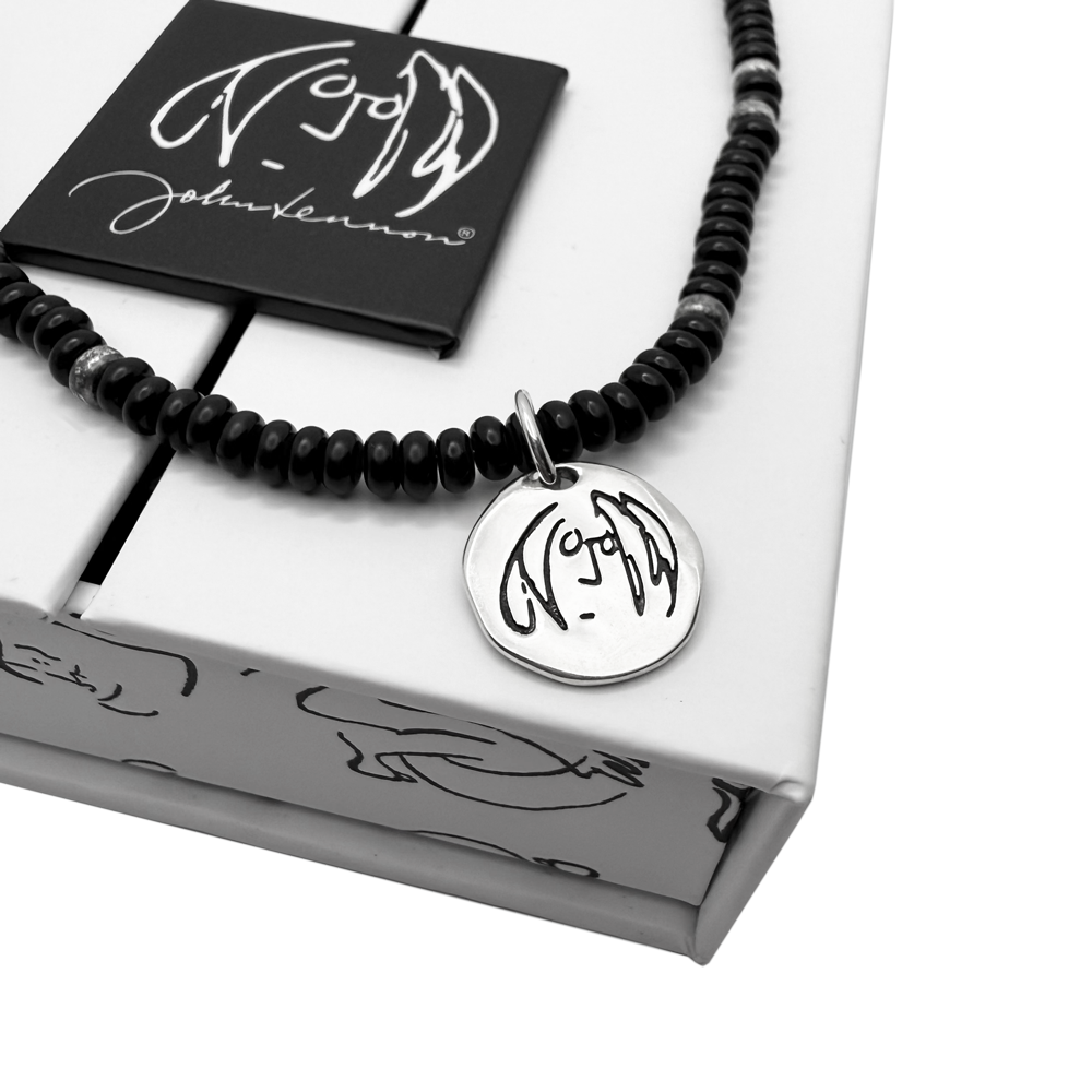 John Lennon Scribble Portrait Beaded Necklace 9